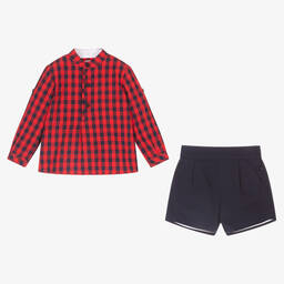 Miranda-Boys Red & Blue Shorts Set | Childrensalon Outlet