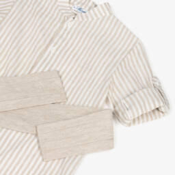 Miranda-Boys Tan Cotton & Linen Ensemble | Childrensalon Outlet