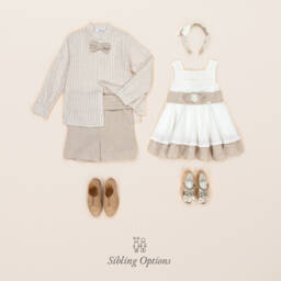 Miranda-Boys Tan Cotton & Linen Ensemble | Childrensalon Outlet