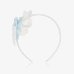 Miranda-Ободок из шифона с кружевом для девочек аквамарин | Childrensalon Outlet