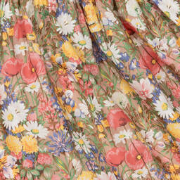 ميراندا-فستان قطن لون بيج وزهري بطبعة ورود | Childrensalon Outlet