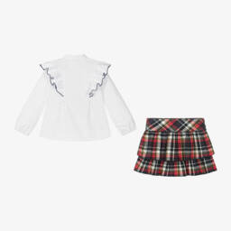 Miranda-Girls Blue Check Blouse and Skort | Childrensalon Outlet