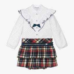 Miranda-Girls Blue Check Blouse and Skort | Childrensalon Outlet