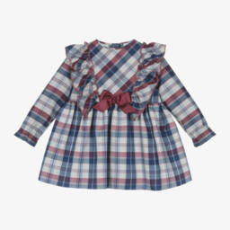 Miranda-Girls Blue Check Tartan Dress | Childrensalon Outlet