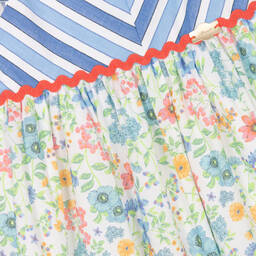 Miranda-Голубое хлопковое платье в цветочек | Childrensalon Outlet