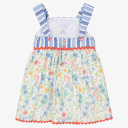 Miranda-Голубое хлопковое платье в цветочек | Childrensalon Outlet