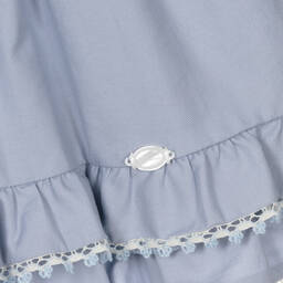 Miranda-Голубое хлопковое платье с рюшами | Childrensalon Outlet