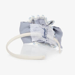 Miranda-Girls Blue & Ivory Lace Hairband | Childrensalon Outlet