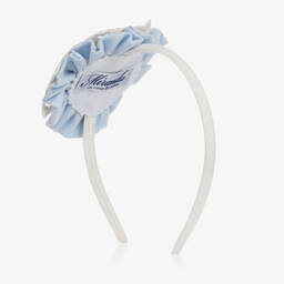 Miranda-Girls Blue Lace & Tulle Hairband | Childrensalon Outlet