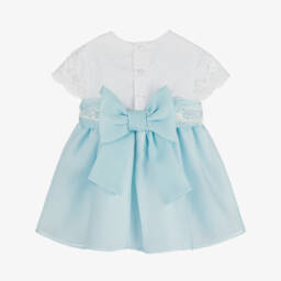 Miranda-Girls Blue Plumeti Lace Dress | Childrensalon Outlet