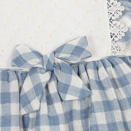 Miranda-فستان أطفال بناتي قطن لون أزرق وأبيض | Childrensalon Outlet