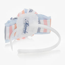 Miranda-Girls Blue & White Rosette Hairband | Childrensalon Outlet
