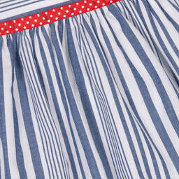 ميراندا-فستان أطفال بناتي قطن مقلم لون أزرق وأبيض | Childrensalon Outlet