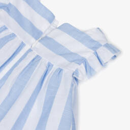 Miranda-Girls Blue & White Striped Cotton Dress | Childrensalon Outlet