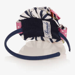 Miranda-Girls Blue & White Striped Hairband | Childrensalon Outlet