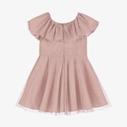 Miranda-Girls Blush Tulle Ruffle Dress | Childrensalon Outlet
