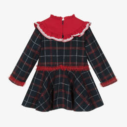 Miranda-Girls Checked Navy Dress | Childrensalon Outlet