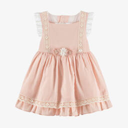 Miranda-Girls Cotton Dress with Lace Accents | Childrensalon Outlet