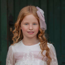 Miranda-Girls Delicate Pink Lace & Tulle Clip | Childrensalon Outlet