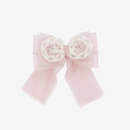 Miranda-Girls Delicate Pink Lace & Tulle Clip | Childrensalon Outlet