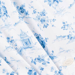 Miranda-فستان قطني أزرق أنيق للبنات مزين بالزهور | Childrensalon Outlet