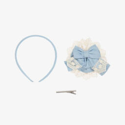 Miranda-Girls Elegant Blue Lace Hairband | Childrensalon Outlet