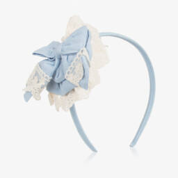 Miranda-Girls Elegant Blue Lace Hairband | Childrensalon Outlet