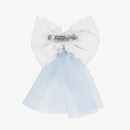 Miranda-Girls Elegant Blue Tulle Hair Clip | Childrensalon Outlet