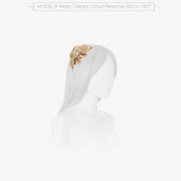 Miranda-Girls Elegant Ivory & Gold Headband | Childrensalon Outlet