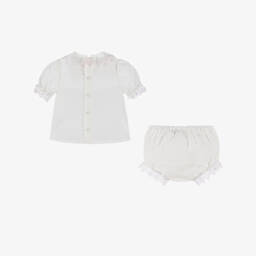 Miranda-طقم فاخر من الدانتيل والقطن للبنات | Childrensalon Outlet