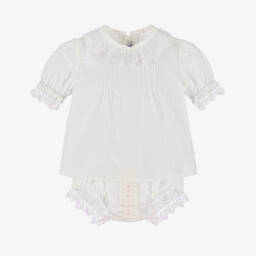 Miranda-طقم فاخر من الدانتيل والقطن للبنات | Childrensalon Outlet