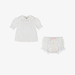 Miranda-طقم فاخر من الدانتيل والقطن للبنات | Childrensalon Outlet