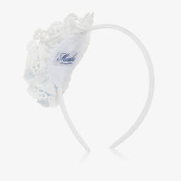 Miranda-رباط تول أبيض وأزرق أنيق للبنات | Childrensalon Outlet