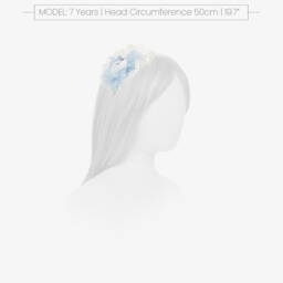 Miranda-رباط تول أبيض وأزرق أنيق للبنات | Childrensalon Outlet