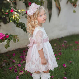 Miranda-فستان تول عاجي مطرز للبنات | Childrensalon Outlet