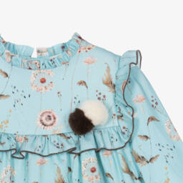 Miranda-فستان بنقشة الهندباء قطن لون أزرق | Childrensalon Outlet