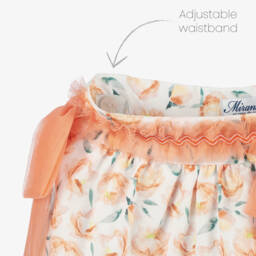 Miranda-Girls Floral Peach & White Skirt Ensemble | Childrensalon Outlet