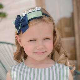 Miranda-Girls Green & Blue Hairband | Childrensalon Outlet