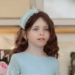 Miranda-Girls Green Embroidered Hairband | Childrensalon Outlet