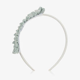Miranda-Girls Green Embroidered Hairband | Childrensalon Outlet