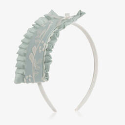 Miranda-Girls Green Embroidered Hairband | Childrensalon Outlet