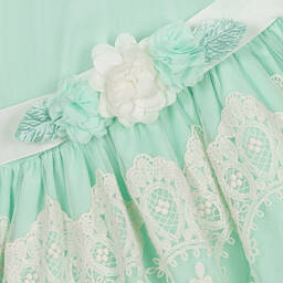 Miranda-Girls Green & Ivory Lace Dress | Childrensalon Outlet
