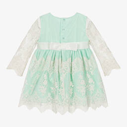 Miranda-Girls Green & Ivory Lace Dress | Childrensalon Outlet