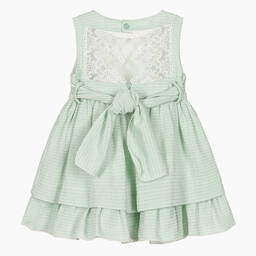 Miranda-Зеленое платье с белым кружевом | Childrensalon Outlet