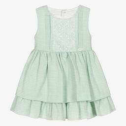 Miranda-Зеленое платье с белым кружевом | Childrensalon Outlet