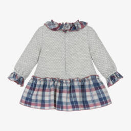 ميراندا-فستان تارتان جيرسي لون رمادي للمولودات | Childrensalon Outlet