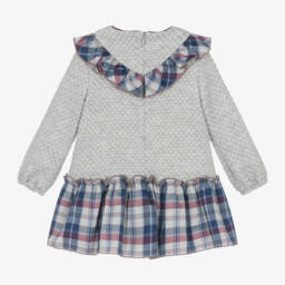 Miranda-Girls Grey Tartan Ruffle Dress | Childrensalon Outlet