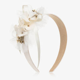 Miranda-Girls Ivory Flower Hairband | Childrensalon Outlet
