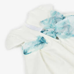 Miranda-Girls Ivory & Green Floral Dress | Childrensalon Outlet