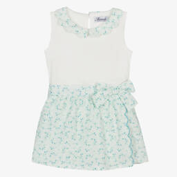 Miranda-Girls Ivory & Green Skort Ensemble | Childrensalon Outlet